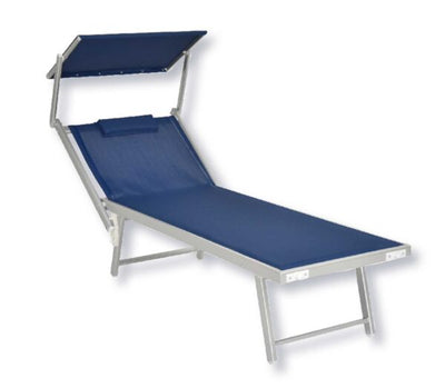 Lettino alluminio texilene lido con cuscino colore dark/blu