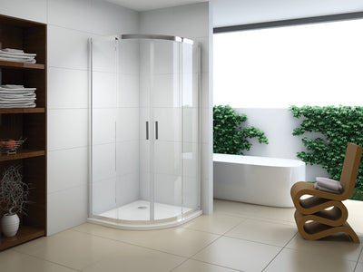 Box doccia tondo in vetro trasparente-clear cm. 88x88