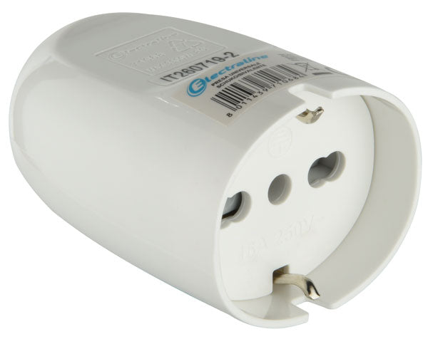 Presa volante schuko bipasso colore bianco
