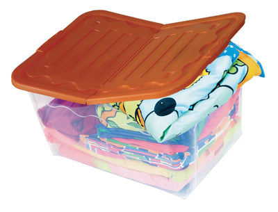 Box storage duo l con ruote e coperchio 60x40x17h colore: arancio