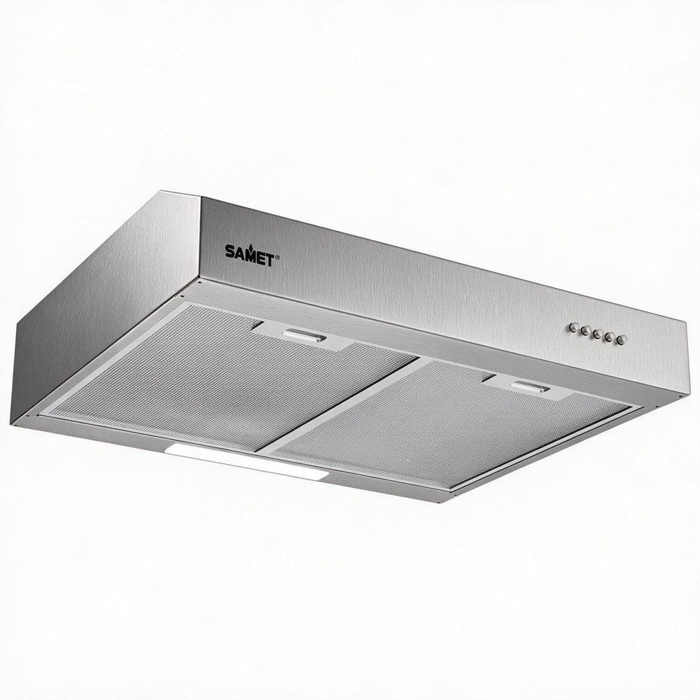 Gruppo cappa Samet sottopensile motore singolo 60 cm. 3 livelli Tornado6025 inox classe D