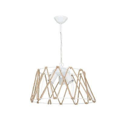 Lampada a sospensione  Evren ASZ1030 3 luci metallo bianco e corda