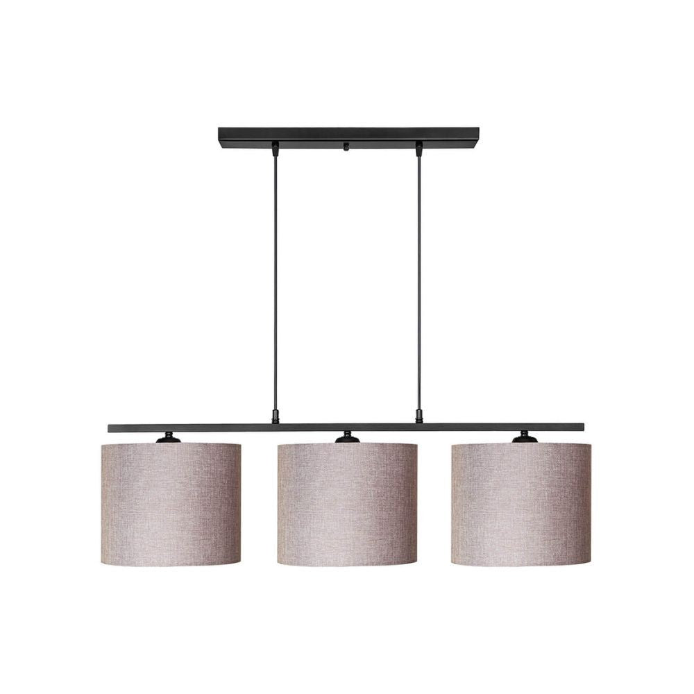Lampada a sospensione Medusa ASZ1532 con paralumi in PVC effetto tessuto beige