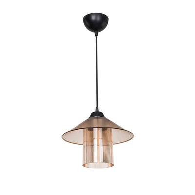 Lampada da soffitto Inka ASZ1464 con paralume in plastica ambrata