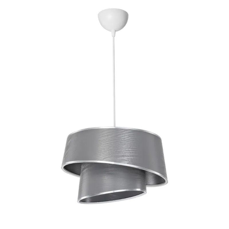 Lampada da soffitto Lima MDL5132 con paralume in PVC effetto tessuto grigio