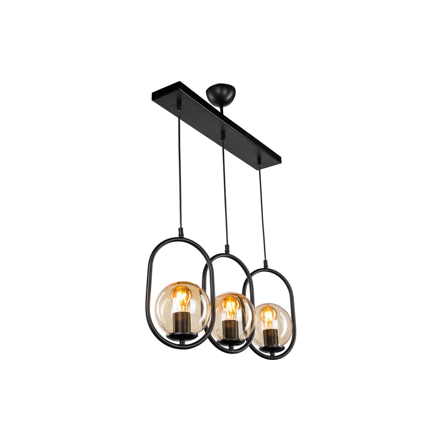 Lampada da soffitto Narissa ASZ1332 in metallo nero con tre portalampada