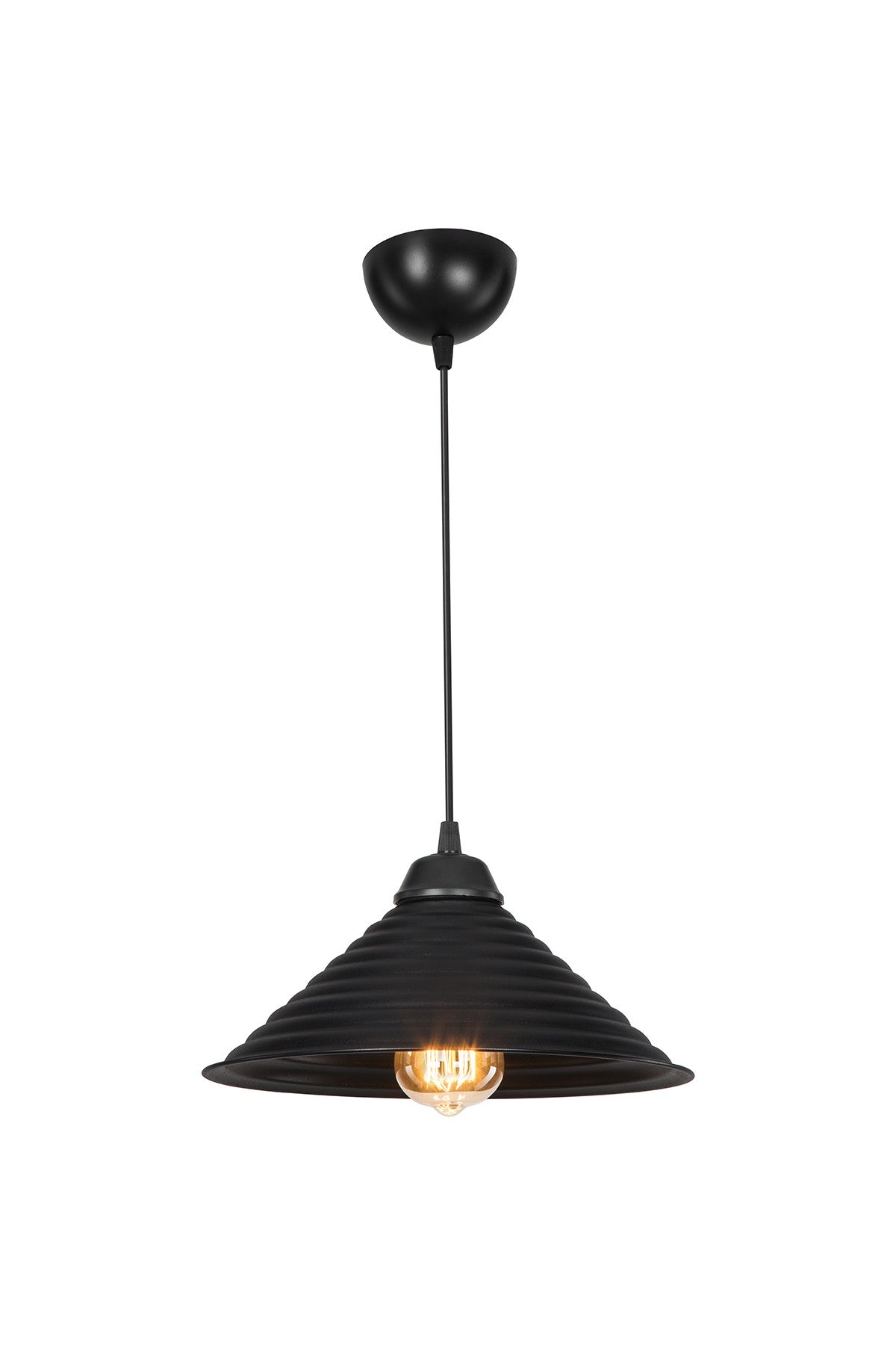 Lampada da soffitto Sava ASZ1617 con paralume in metallo nero