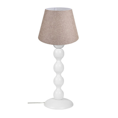 Lampada da tavolo LAGUNAH372634 con paralume in PVC effetto tessuto beige e base bianca