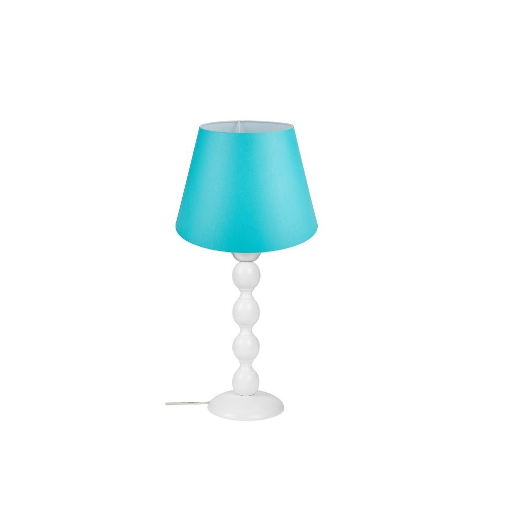 Lampada da tavolo LAGUNAH372877 con paralume in PVC effetto tessuto turchese
