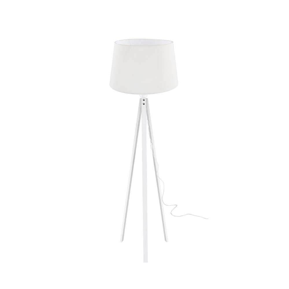 Lampada da terra DECOBI2736 con paralume in PVC effetto tessuto bianco