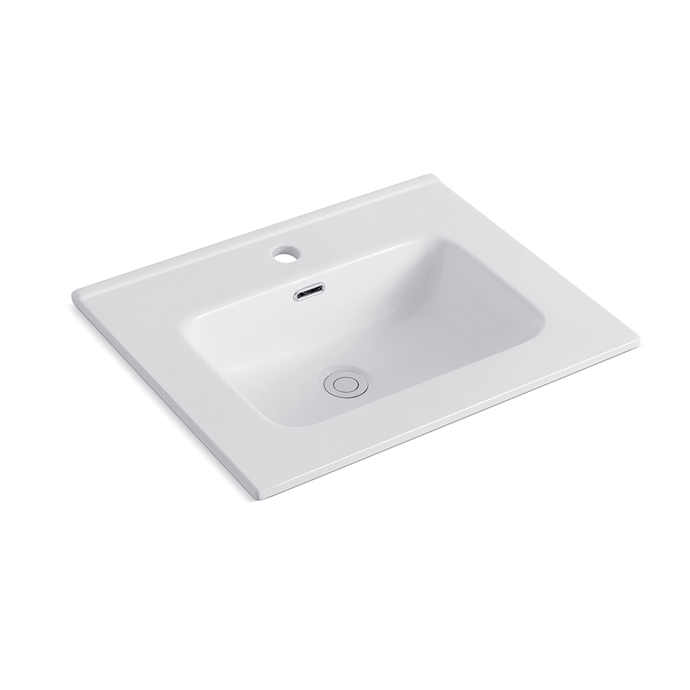 Lavabo consolle da appoggio LAV9060ES in ceramica 1 vasca 61x36.5 cm. bianco lucido