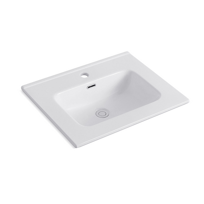 Lavabo consolle da appoggio LAV9060ES in ceramica 1 vasca 61x36.5 cm. bianco lucido