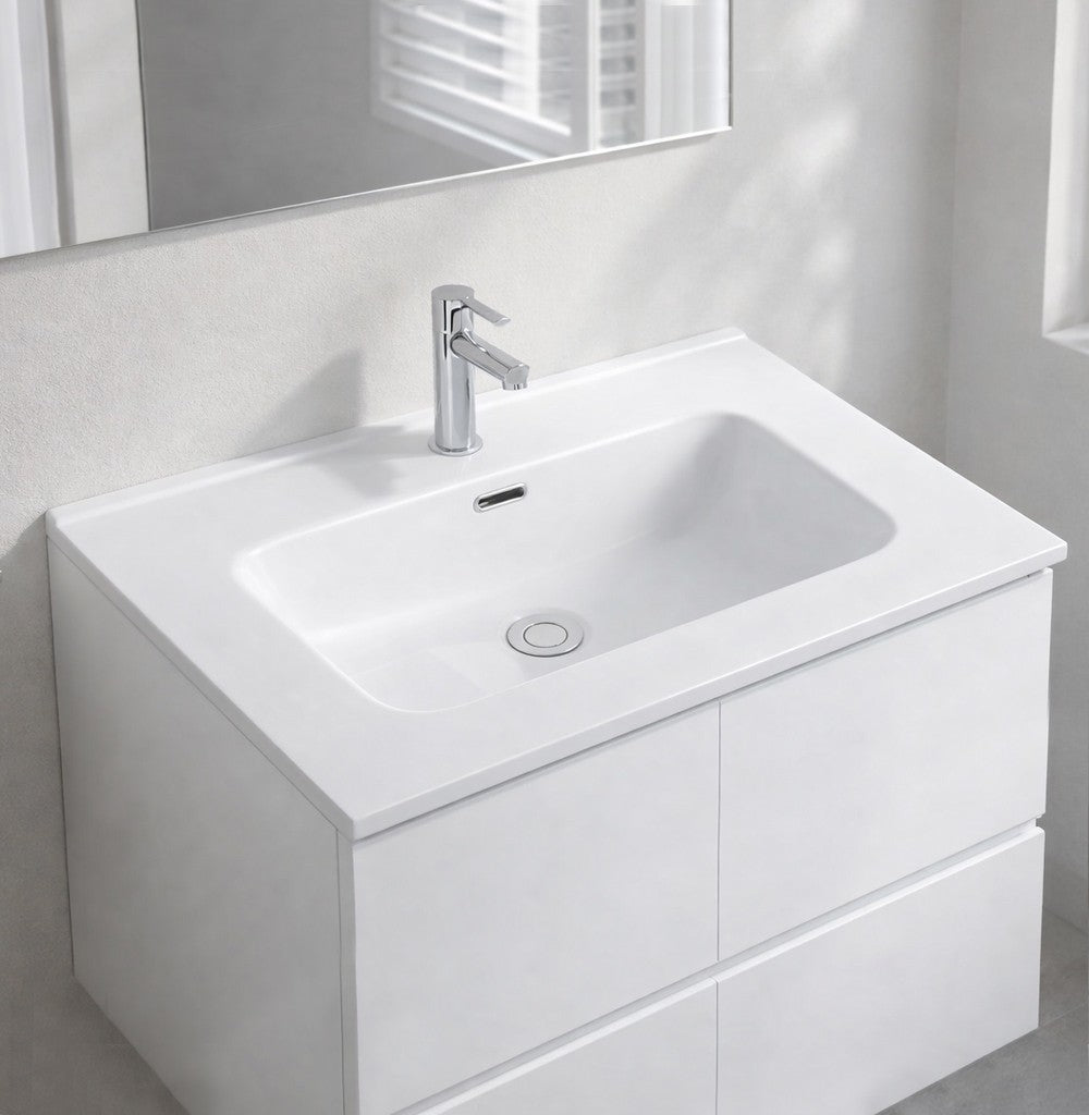 Lavabo consolle da appoggio LAV9060S in ceramica 1 vasca 61x46.5 cm. bianco lucido