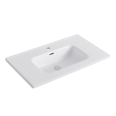 Lavabo consolle da appoggio LAV9080ES in ceramica 1 vasca 81x36.5 cm. bianco lucido