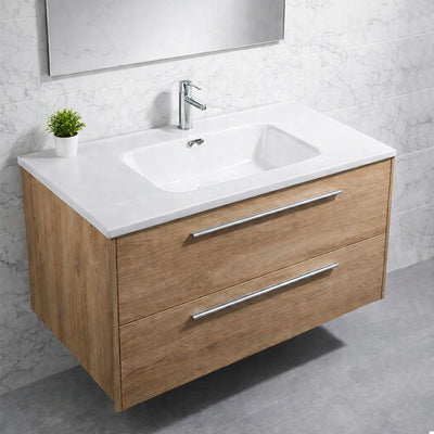 Lavabo da appoggio Bulnes100 in ceramica bianco lucido 101x46.5 cm.