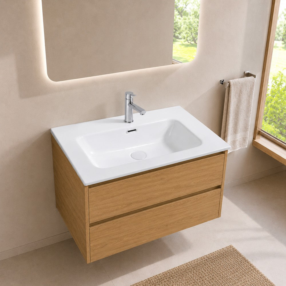 Lavabo incasso Bulnes60 in ceramica bianco lucido 61x46.5 cm.