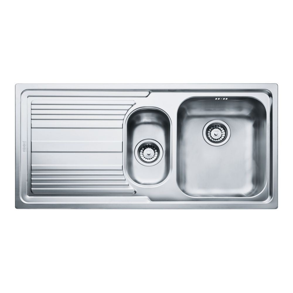 Lavello 1 vasca e mezza Franke LLL651 Dekor con gocciolatoio sinistro 100x50 cm. inox