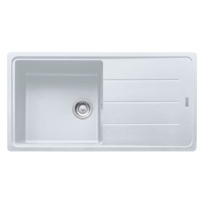 Lavello 1 vasca Franke Boston BFG61197 con gocciolatoio reversibile 97x50 cm. bianco