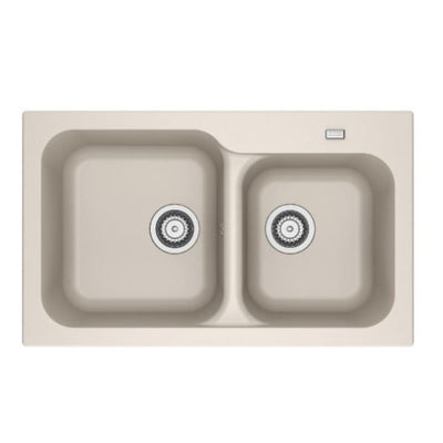Lavello 2 vasche Franke KID620 incasso in tectonite beige 83x50 cm.