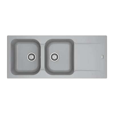 Lavello 2 vasche Franke KID621BE con gocciolatoio reversibile 116x50 cm. grigio