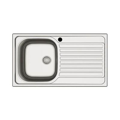 Lavello incasso cucina MP861VDX acciaio 86x50 cm una vasca e gocciolatoio destro
