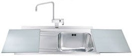 Lavello Smeg LI91SGS 90x50 cm 1 vasca con gocciolatoio a sinistra con vetri silver