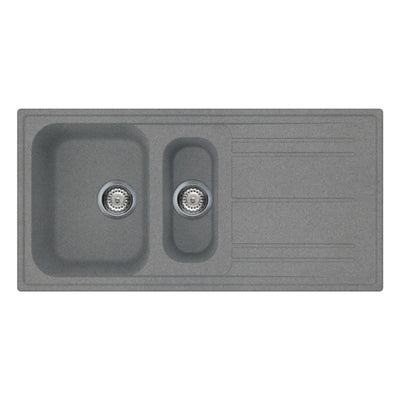 Lavello Smeg LZ102TT 1 + 1/2 vasca con gocciolatoio reversibile 100x50 cm. titanio