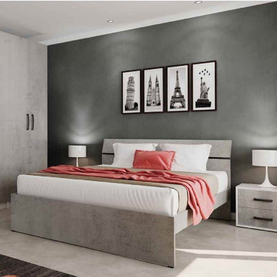 Letto una piazza e mezza 120 cm colore cemento