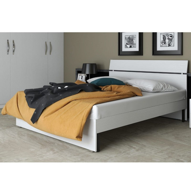 Letto matrimoniale 160 cm colore bianco frassinato