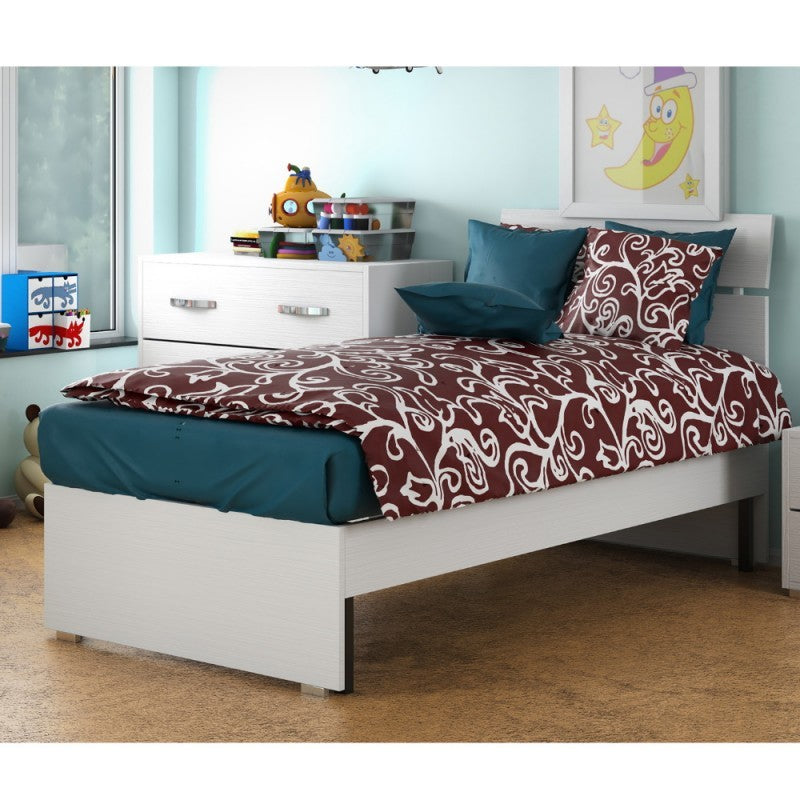 Letto singolo 80 cmcolore bianco frassinato
