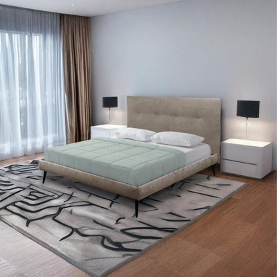 Letto matrimoniale Stiletto con rete fissa in tessuto Enjoy 03 tortora