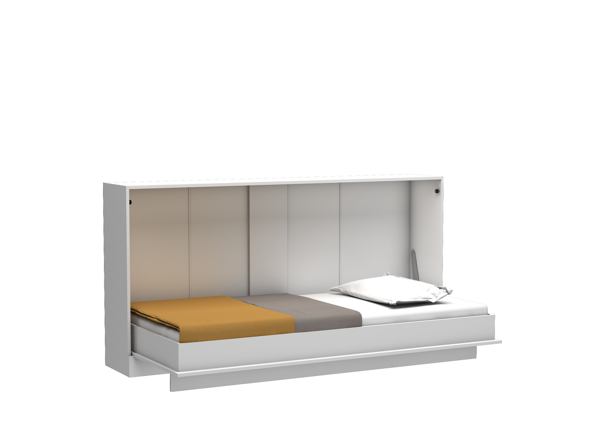 Letto singolo a scomparsa Life con apertura orizzontale bianco