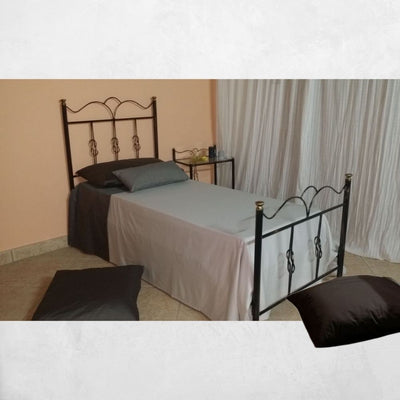 Letto singolo Primula ferro battuto nero oro