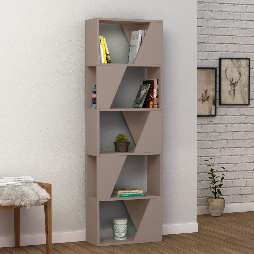 Libreria Frame colore tortora con 5 ripiani