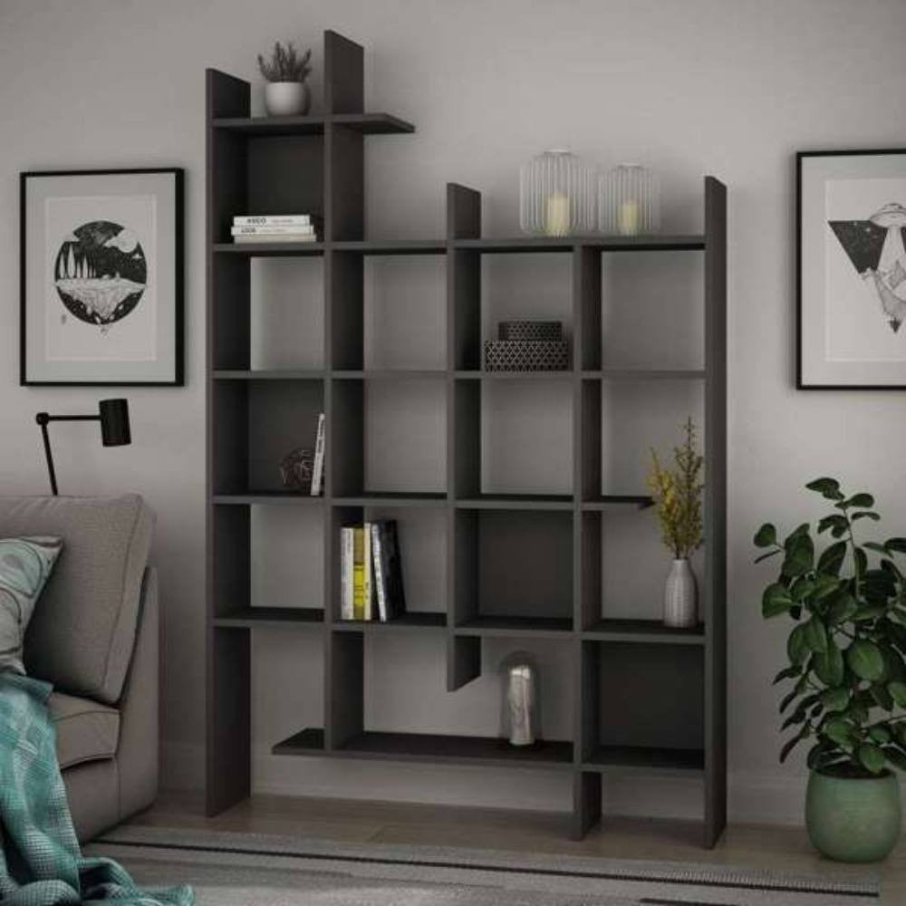Libreria Manco antracite 6 ripiani 122x25.5x188H