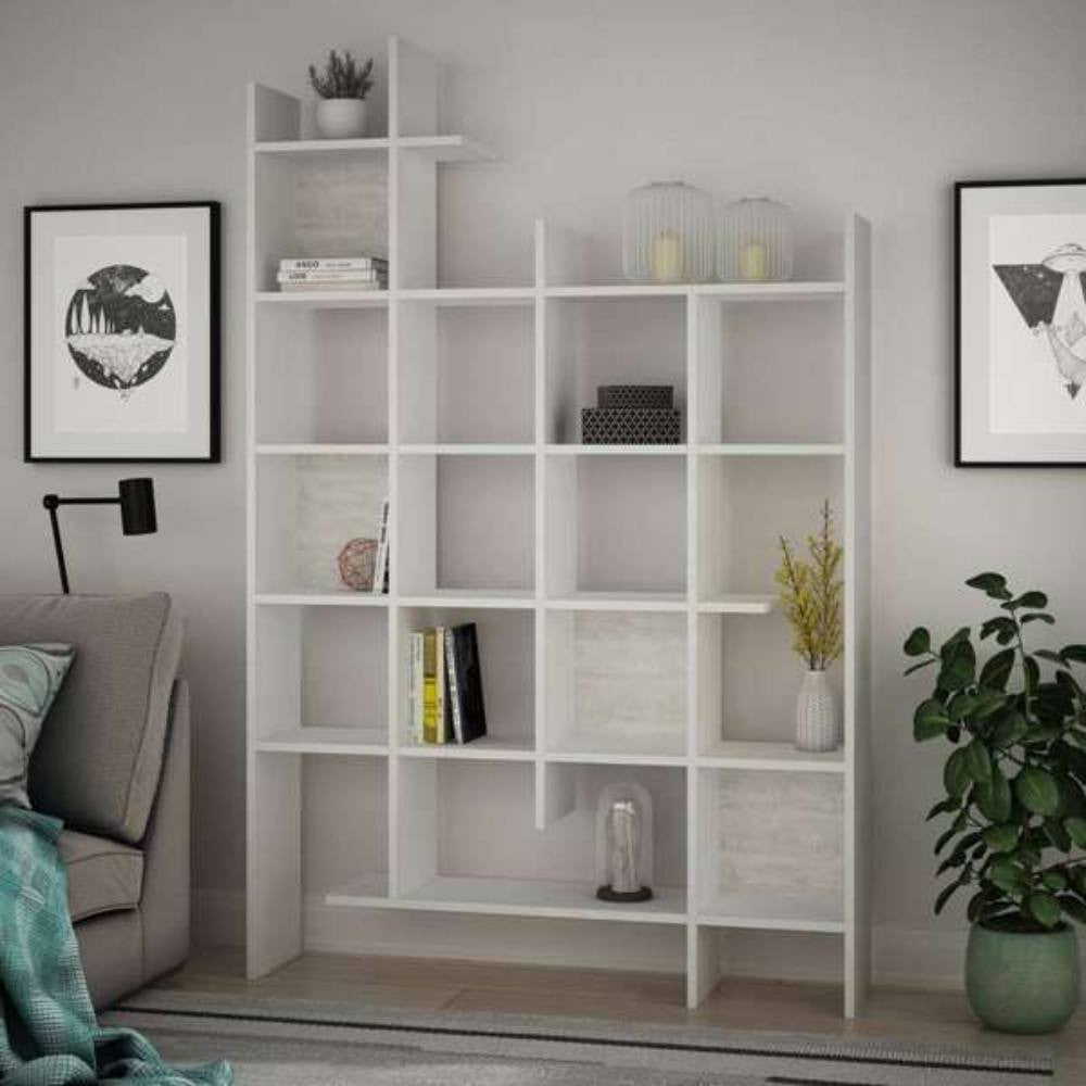 Libreria Manco bianca 6 ripiani 122x25.5x188H