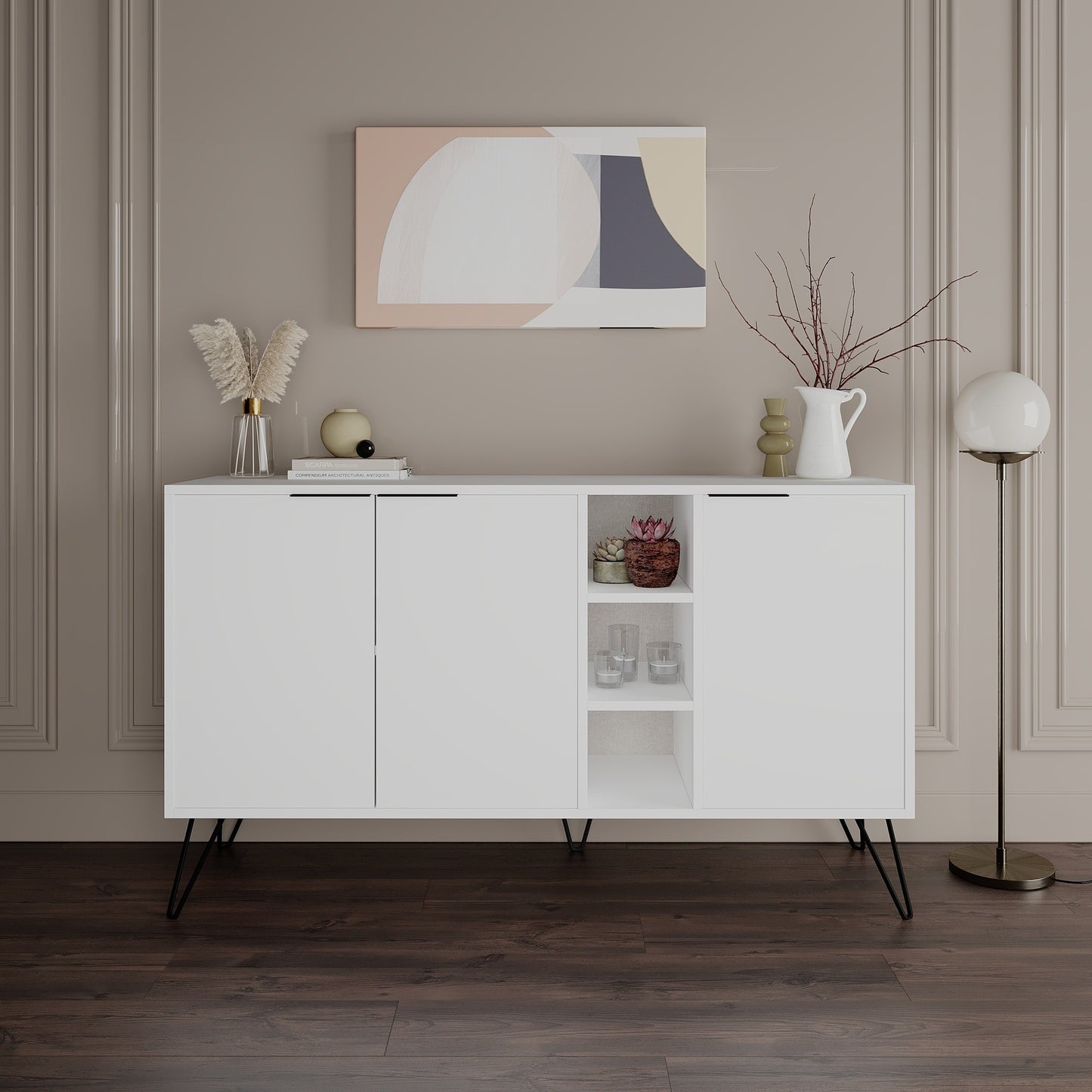 Madia Clara bianco 3 ante 142x35,6x83h