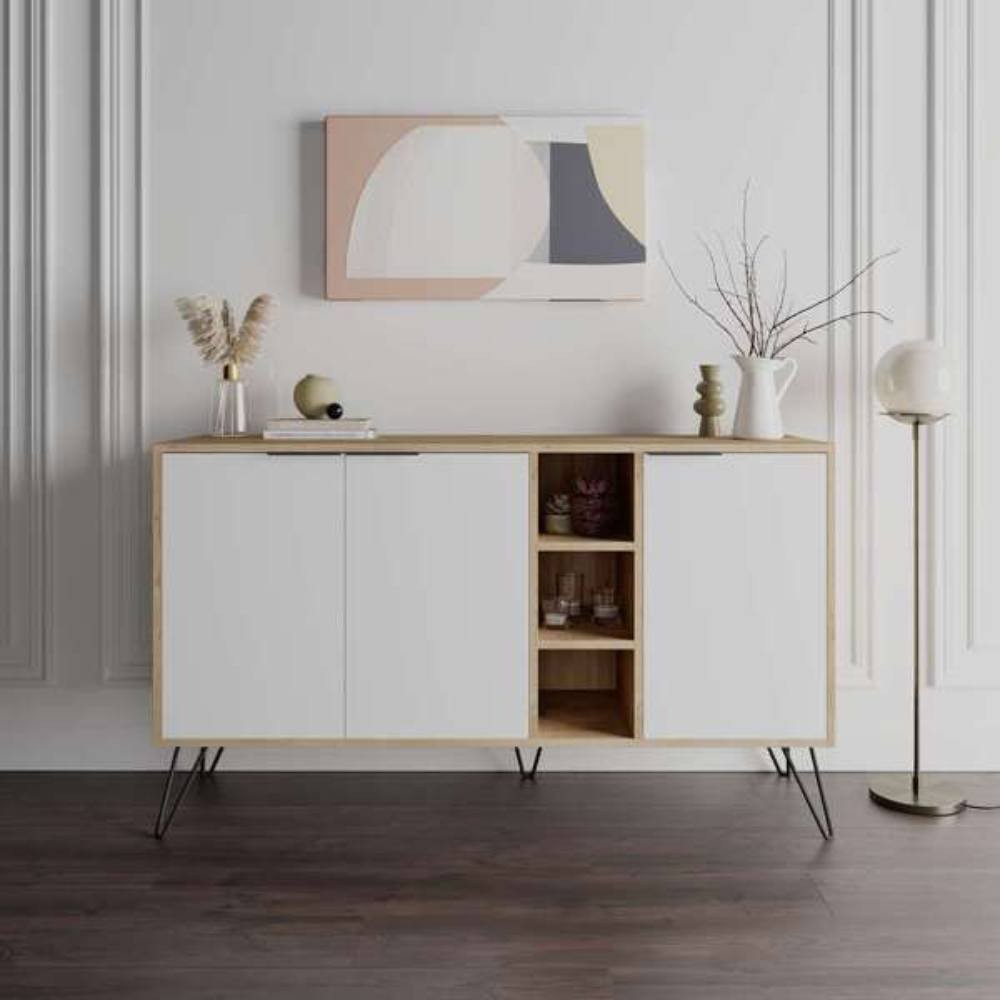 Madia Clara rovere 3 ante bianco 142x35,6x83h
