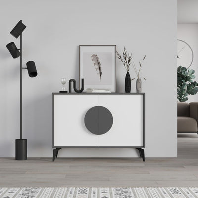 Madia Gora 110 cm struttura colore antracite con ante bianche