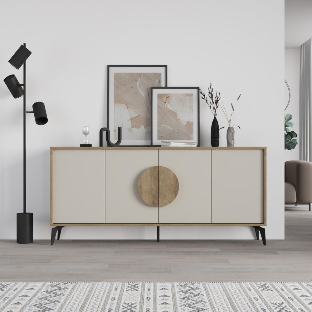 Madia Gora 180 cm struttura colore noce hitit con ante cashmere
