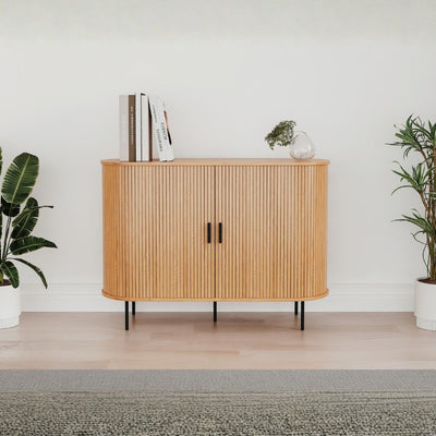 Madia Kajsa 51A con ante scorrevoli listellate colore rovere