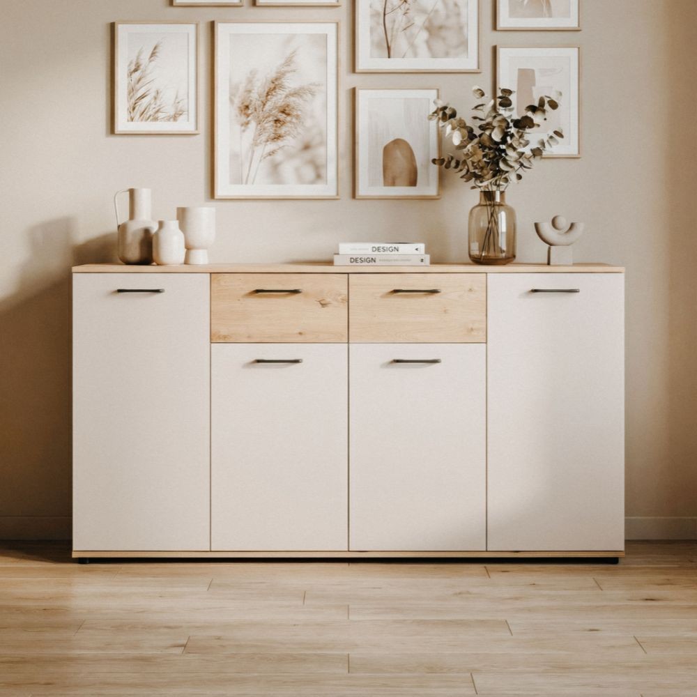 Madia Kerry51A 4 ante e 2 cassetti in beige e artisan oak