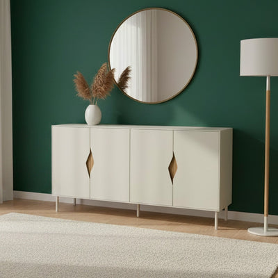 Madia Marquise con 4 ante in colore cashmere e dettaglio rovere deep oud