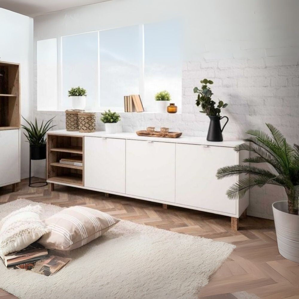 Madia Menorca 57A 3 ante bianco rovere 200x35x64,5