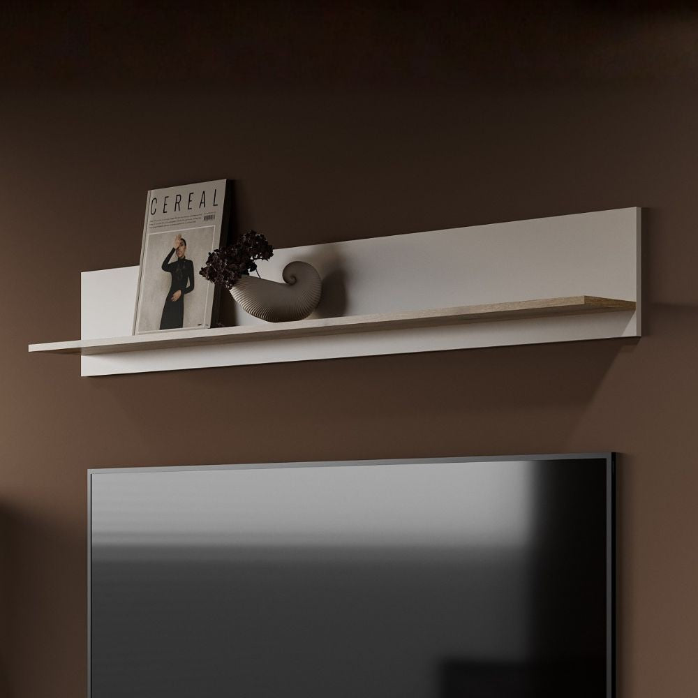 Mensola Frezo04 in colore cashmere e rovere evoque 167.3 x 17.6 x H25 cm.
