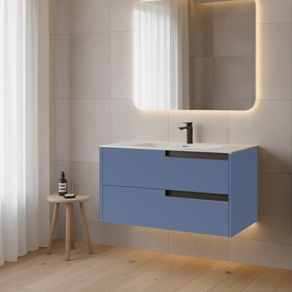 Mobile bagno sospeso Modular con due cassettoni 80x45x50 cm colore azzurro