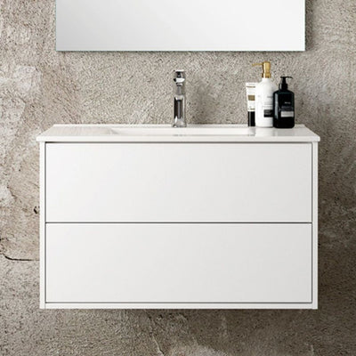 Mobile bagno sospeso Push con due cassettoni 80x45x48 colore bianco opaco