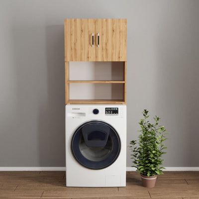 Mobile coprilavatrice Marsiglia con ante e ripiani rovere