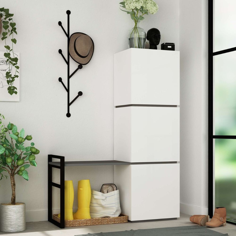 Mobile ingresso Mello colore bianco e antracite