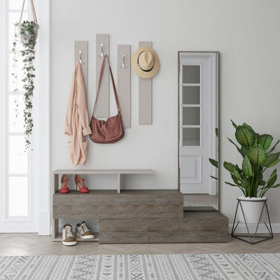 Mobile ingresso Ramda tortora dark coffee con specchio